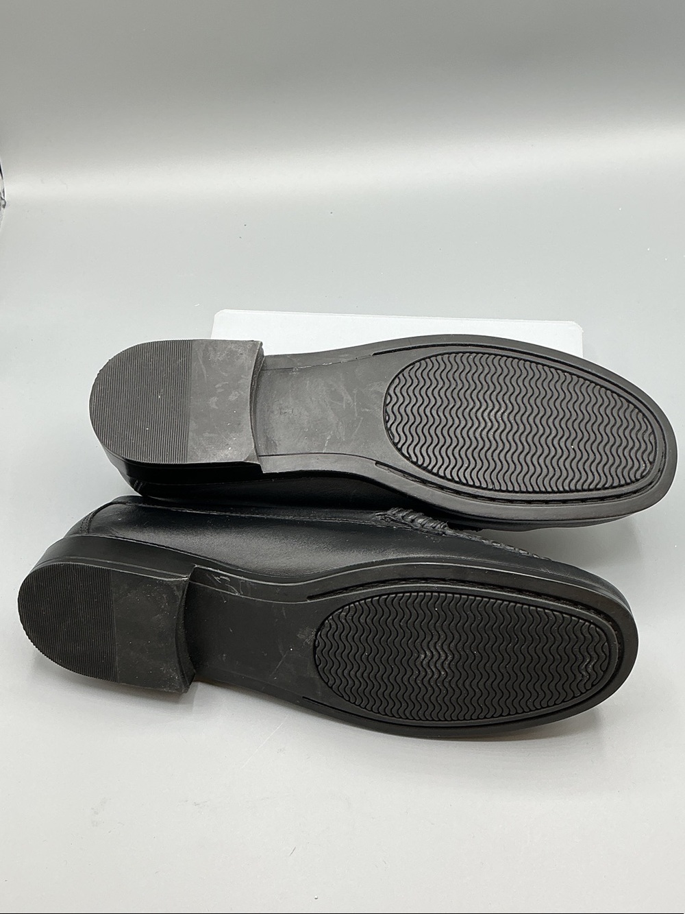 Women's Black Leather Penny Loafers - Picture 9 of 9